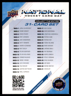 Hokejová karta Checklist UD National Hockey Card Day 2023 č. NHCD-31