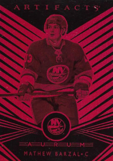 Hokejová karta Mathew Barzal UD Artifacts 2019-20 Aurum Red /99 č. A-18