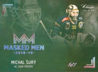 Hokejová karta Michal Šurý OFS Chance Liga 2018-19 Masked Men Platinum Rainbow 1