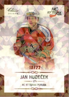 Hokejová karta Jan Hudeček OFS Chance Liga 2018-19 Rainbow