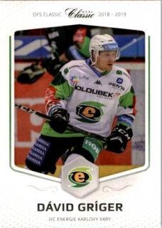 Hokejová karta Dávid Gríger OFS 2018-19 Série 1 řadová karta č. 246