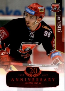 Hokejová karta Jan Veselý OFS 17/18 Serie 2 - RETRO RED 