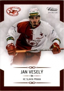 Hokejová karta Jan Veselý OFS Chance Liga 2018-19 řadová karta č. 90