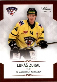 Hokejová karta Lukáš Zukal OFS Chance Liga 2018-19 řadová karta č. 252