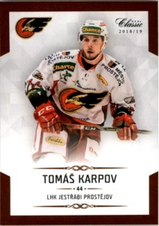 Hokejová karta Tomáš Karpov OFS Chance Liga 2018-19 řadová karta č. 118