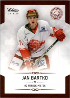 Hokejová karta Jan Bartko OFS Chance Liga 2018-19 řadová karta č. 194