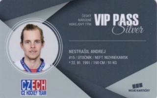 Hokejová karta Andrej Nestrašil Czech Ice Hockey Team 2018 VIP PASS Silver