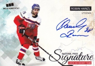 Hokejová karta Robin Hanzl CIHT 2018 National Pride Signatures Gold