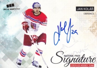 Hokejová karta Jan Kolář CIHT 2018 National Pride Signatures Gold