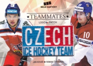 Hokejová karta Jan Kovář / Roman Červenka CIHT 2018 Teammates Logo Patch 