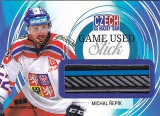 Hokejová karta Michal Řepík Czech Ice Hockey Team 2018 Game Used Stick