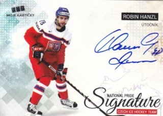 Hokejová karta Robin Hanzl CIHT 2018 National Pride Signatures Silver