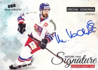 Hokejová karta Michal Vondrka CIHT 2018 National Pride Signatures Silver