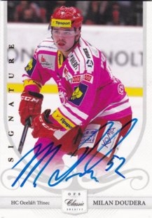 hokejová karta Milan Doudera OFS 14/15 Anniversary Signature