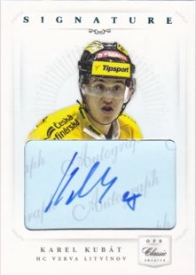 hokejová karta Karel Kubát OFS 14/15 Authentic Signature Level 1