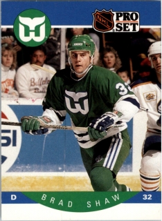 Hokejová karta Brad Shaw ProSet 90-91 řadová č. 110