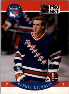 Hokejová karta Bernie Nicholls ProSet 90-91 řadová č. 204