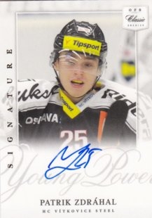 hokejová karta Patrik Zdráhal  OFS 2014-15 S II Bonus Signature