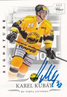 hokejová karta Karel Kubát OFS 2014-15 S II Bonus Signature