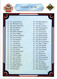 Hokejová karta Checklist 101-200 Upper Deck 1990-91 řadová č. 200
