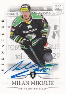 hokejová karta Milan Mikulík OFS 14-15 s II bonus signature 