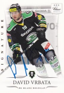 hokejová karta David Vrbata OFS 14-15 s II bonus signature 