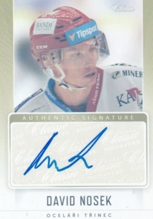 hokejová karta David Nosek OFS 2016-17 s I Authentic Signature 