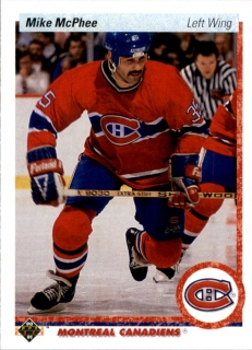 Hokejová karta Mike McPhee Upper Deck 1990-91 řadová č. 384