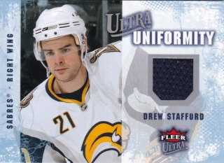 Hokejová karta Drew Stafford Fleer Ultra 08-09 Ultra Uniformity Jersey č. UA-ST