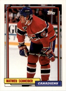 Hokejová karta Mathieu Schneider Topps 1992-93 řadová č. 253