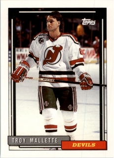 Hokejová karta Troy Mallette Topps 1992-93 řadová č. 335