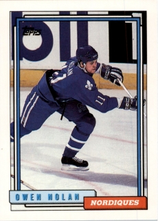 Hokejová karta Owen Nolan Topps 1992-93 řadová č. 349