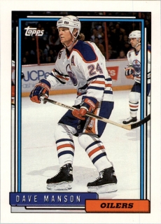 Hokejová karta Dave Manson Topps 1992-93 řadová č. 389