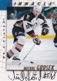 Hokejová karta Michal Grošek Pinnacle Be a Player 1997-98 Autograph č. 187